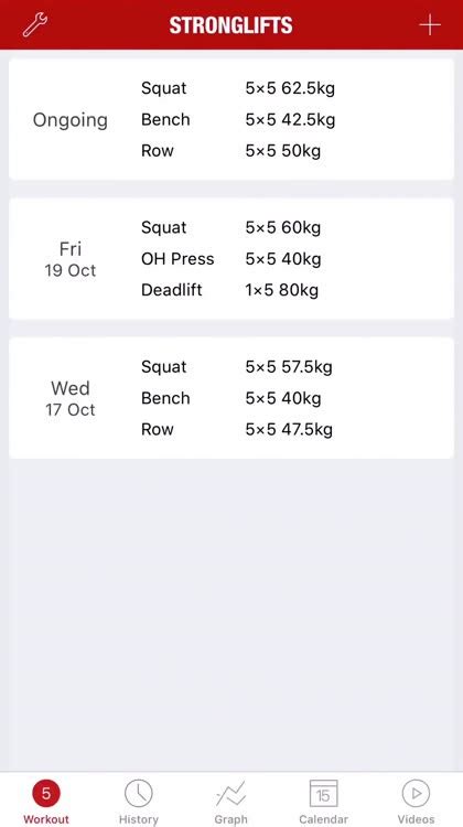 StrongLifts Weight Lifting Log .